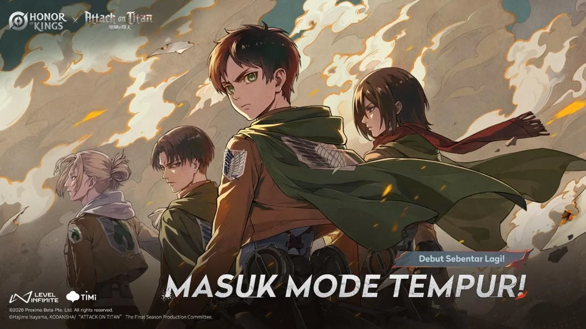 Kolaborasi Honor of Kings dengan Attack on Titan Hadirkan Empat Karakter Ikonik