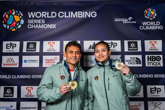 Tim Panjat Tebing Indonesia Sukses Raih Emas di World Climbing Series Chamonix