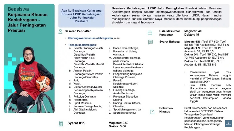 Kemenpora dan LPDP Gelar Webinar Beasiswa S2 dan S3 untuk Peningkatan Pendidikan Olahraga