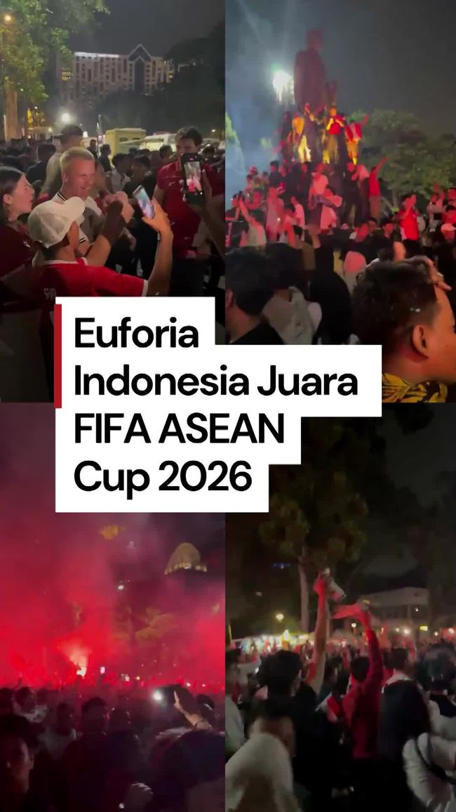 Euforia Suporter Pecah di Depan SUGBK Setelah Indonesia Menjadi Juara